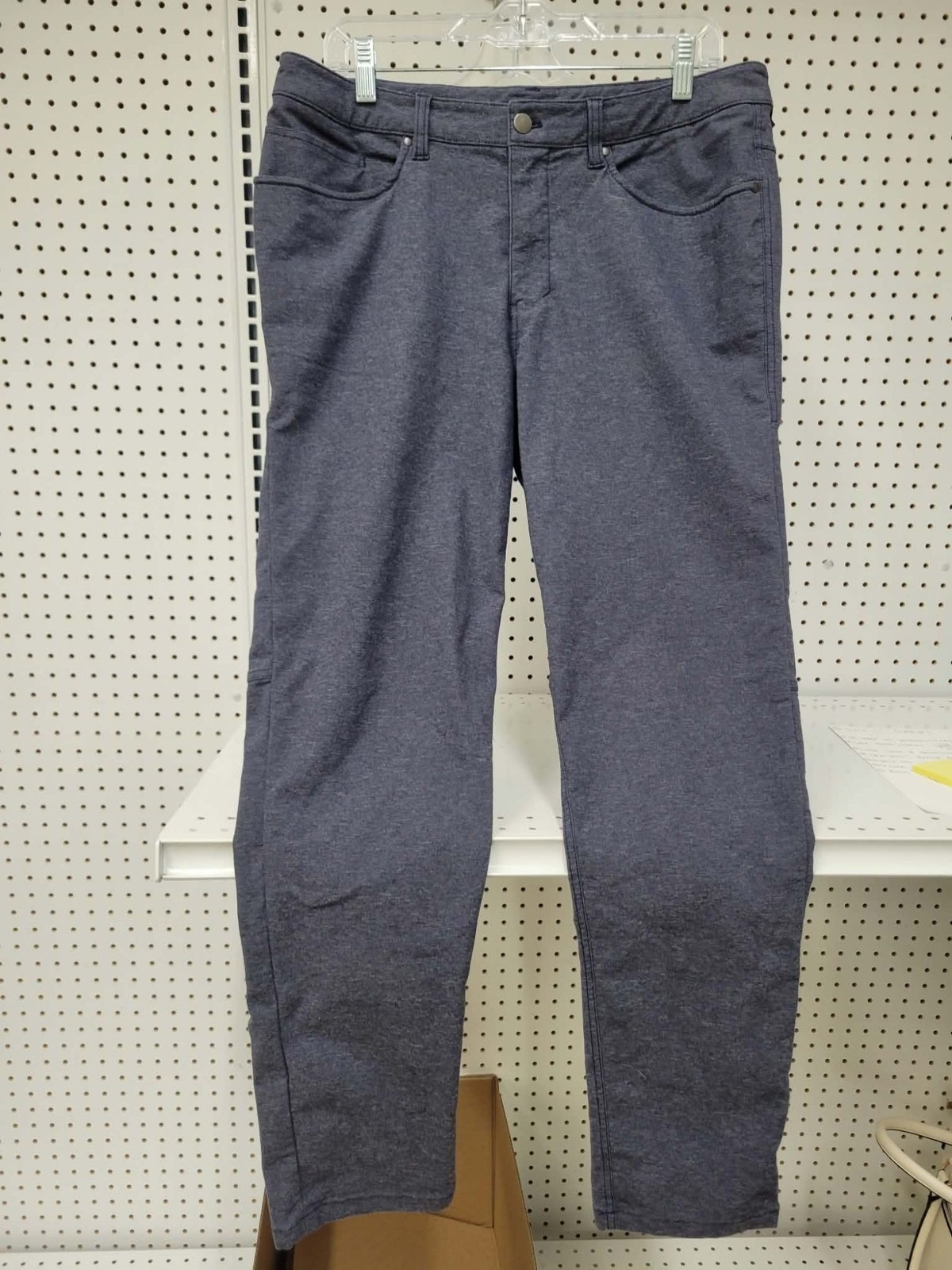 Lululemon Women’s Heathered Blue Straight Leg Pants Size 33 Cotton Blend Casual