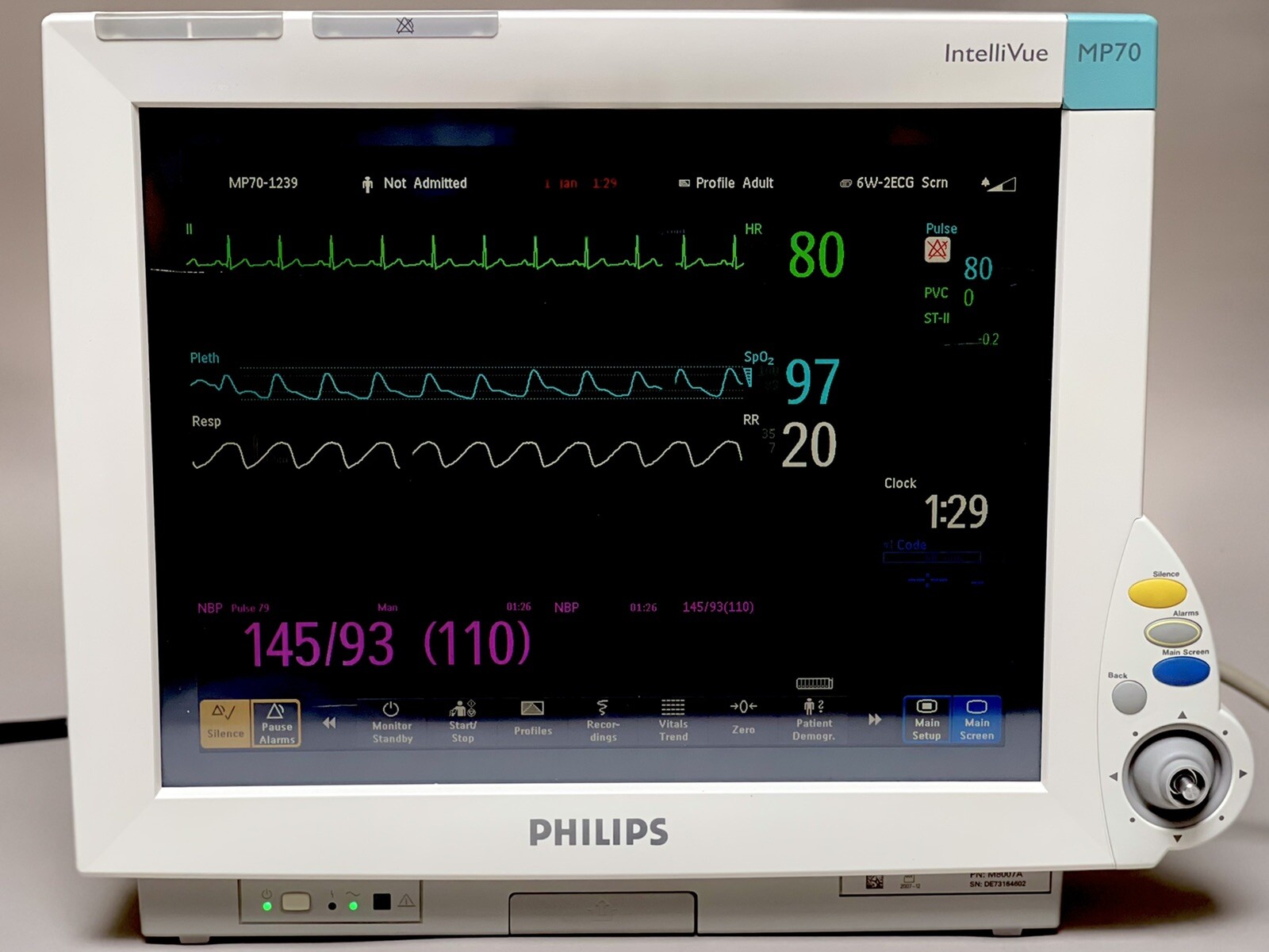 Philips IntelliVue MP70 Touch Screen Monitor W/ Speed Point Assembly - SW Rev: M