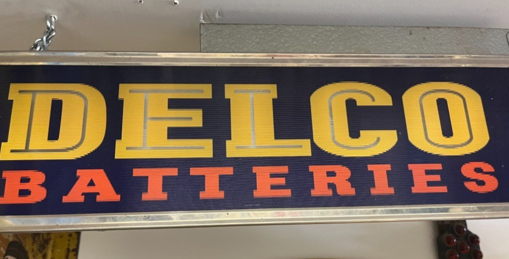 VINTAGE ORIGINAL Lighted Sign RIBBED GLASS LIGHTS UP VINTAGE ORIGINAL Lighted Sign RIBBED GLASS LIGHTS UP