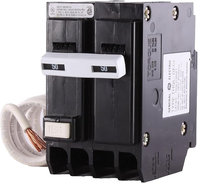 GE THQL2150GFT 50 Amp 2 Pole 120/240V Mini Circuit Breaker