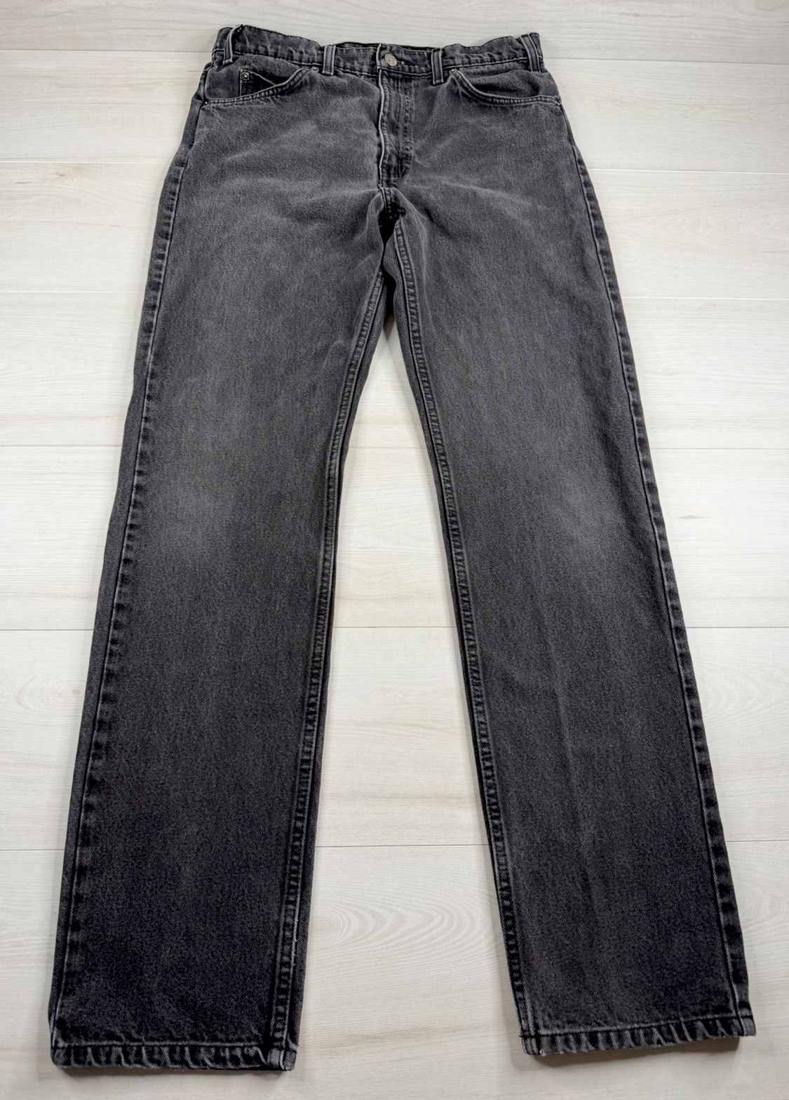Vtg Levis 505 Orange Tab Jeans Black Faded Straight Leg Denim 90s 1996 Men 34x32 Vtg Levis 505 Orange Tab Jeans Black Faded Straight Leg Denim 90s 1996 Men 34x32