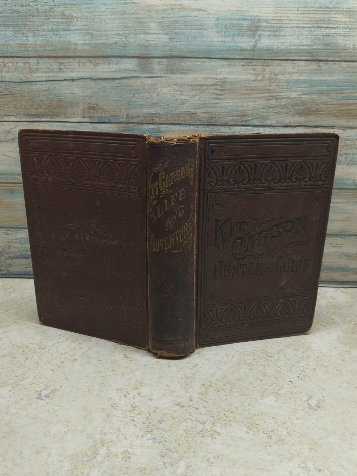 Antique 1869 Rare Early Version Life Of Kit Carson Burdett Potter Book USA