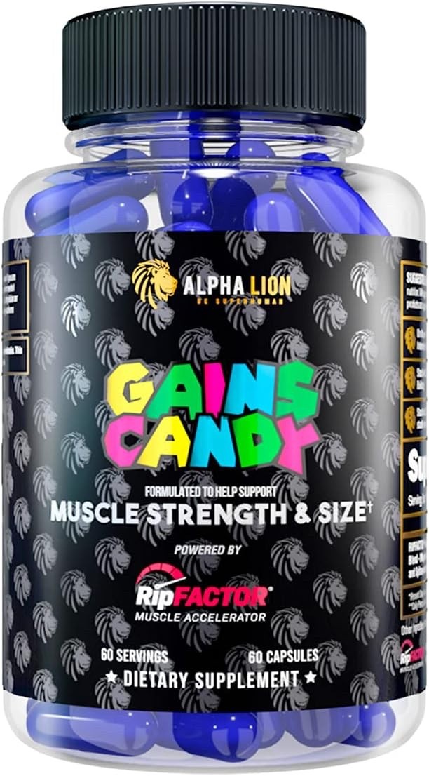 Alpha Lion Gains Candy RipFactor for Muscle Strength & Size 60 Capsules New