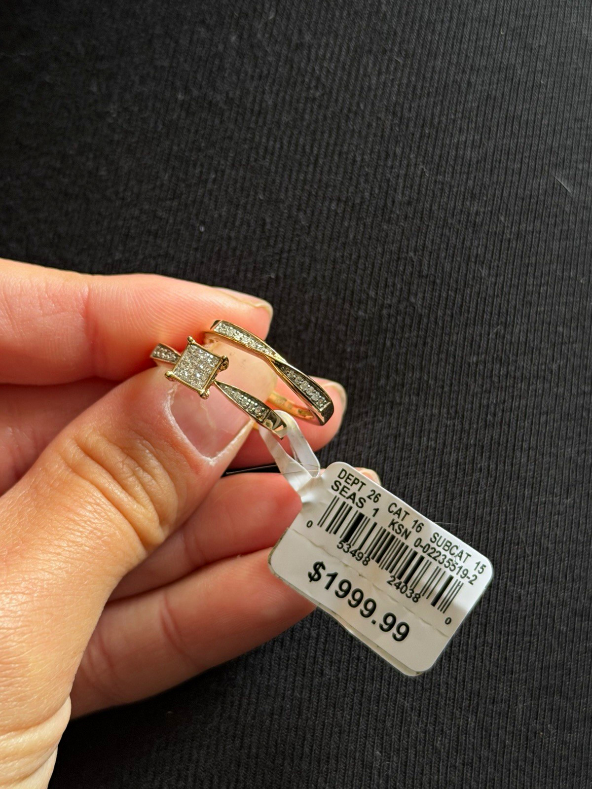 14k Yellow Gold Princess-Cut White/Colorless Diamond Ring, Size 7 14k Yellow Gold Princess-Cut White/Colorless Diamond Ring, Size 7