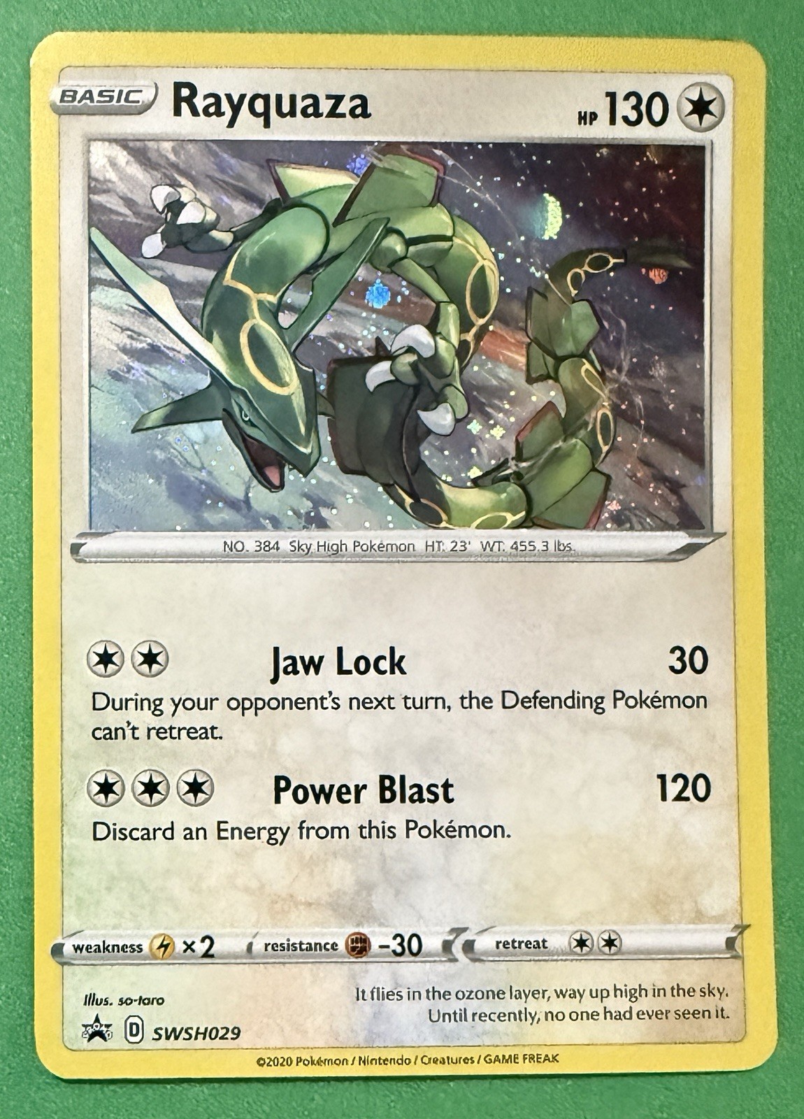 Pokemon ~ Rayquaza SWSH029 ~ Sword & Shield ~ Cosmo Holo Promo