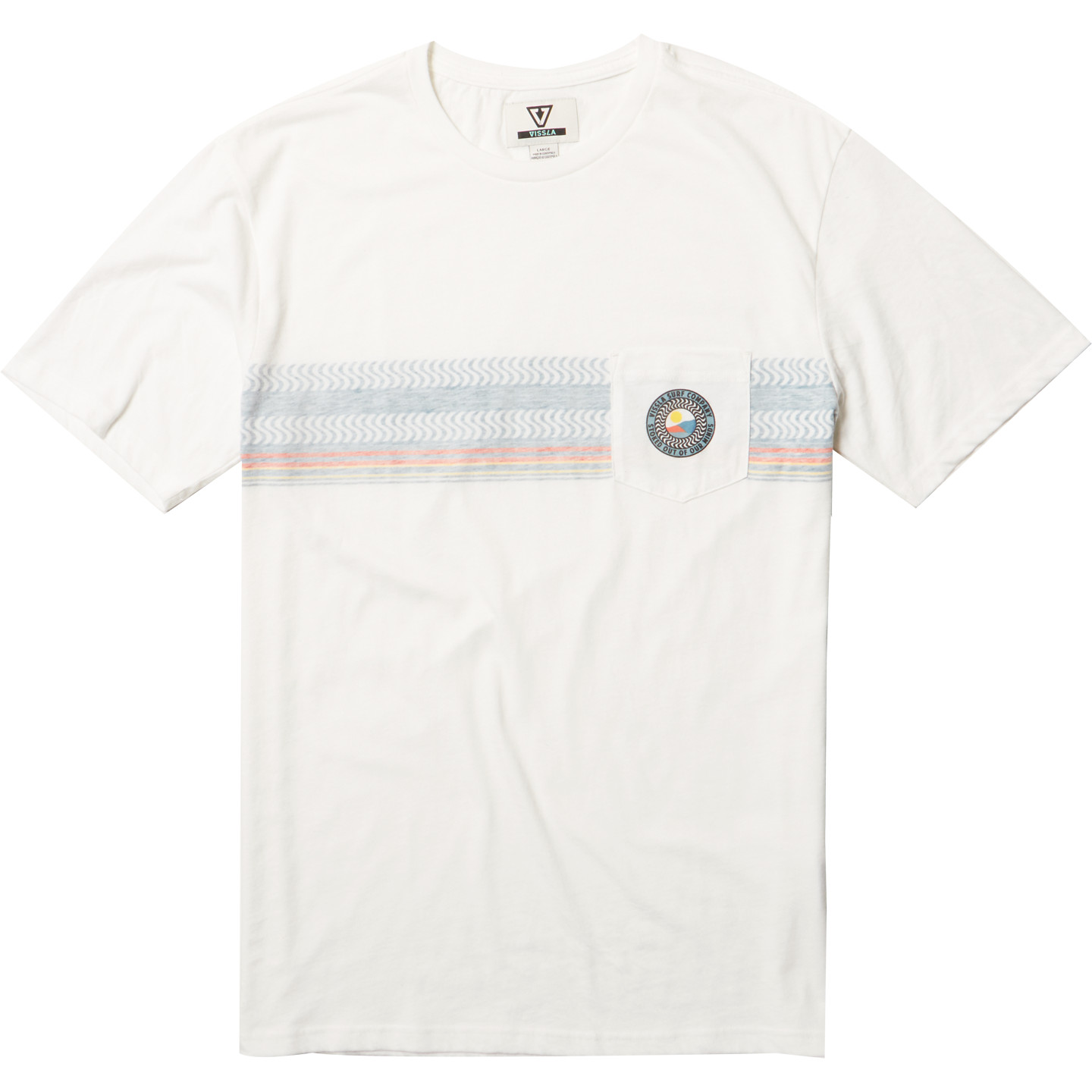 Vissla Mens T-Shirt Large Vintage White M910QSHR Shredder SS Pocket Tee NWT Vissla Mens T-Shirt Large Vintage White M910QSHR Shredder SS Pocket Tee NWT