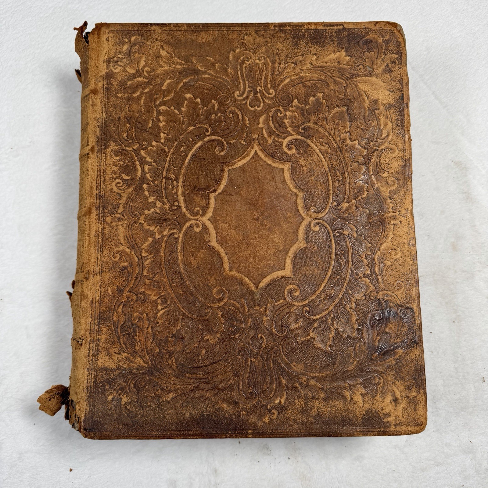 Antique 1866 Holy Bible American Bible Society WI Church Provenance Swensen