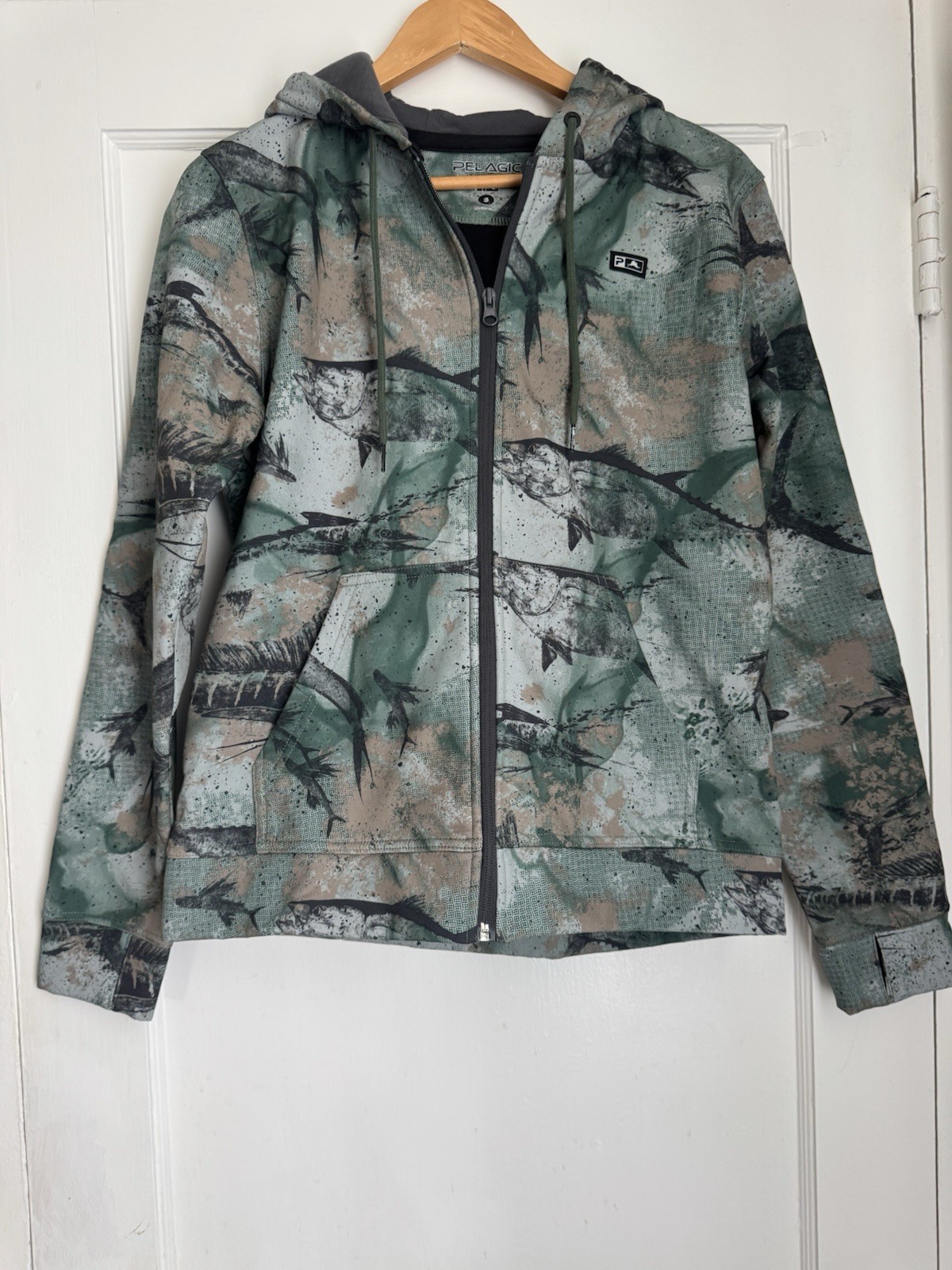Pelagic Fishing Grander Zip Softshell Open Seas Jacket With Hood Small New w/tag