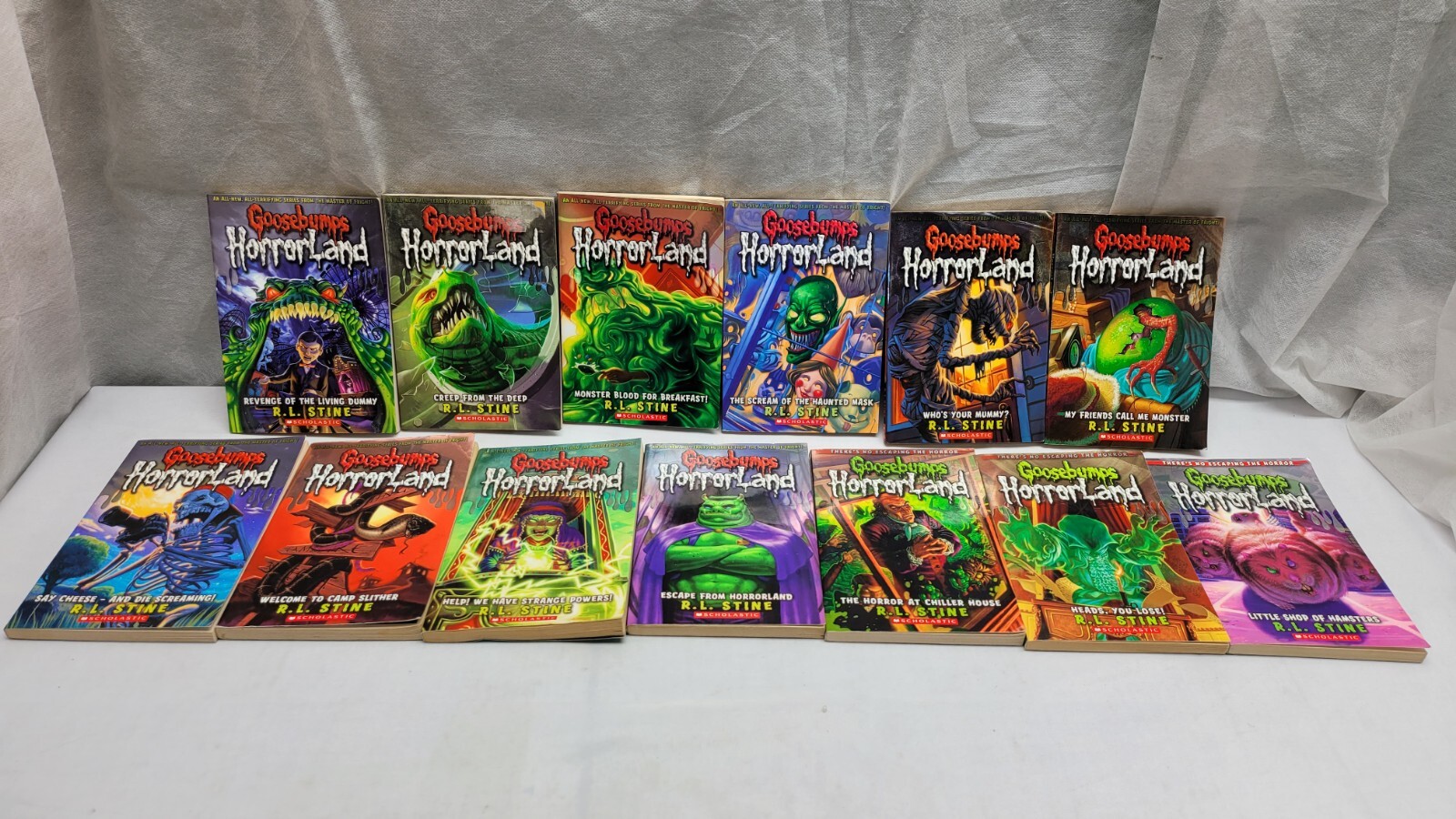 Lot of 13 Vintage Goosebumps Horrorland Books R.L. Stine Collection Most Wanted