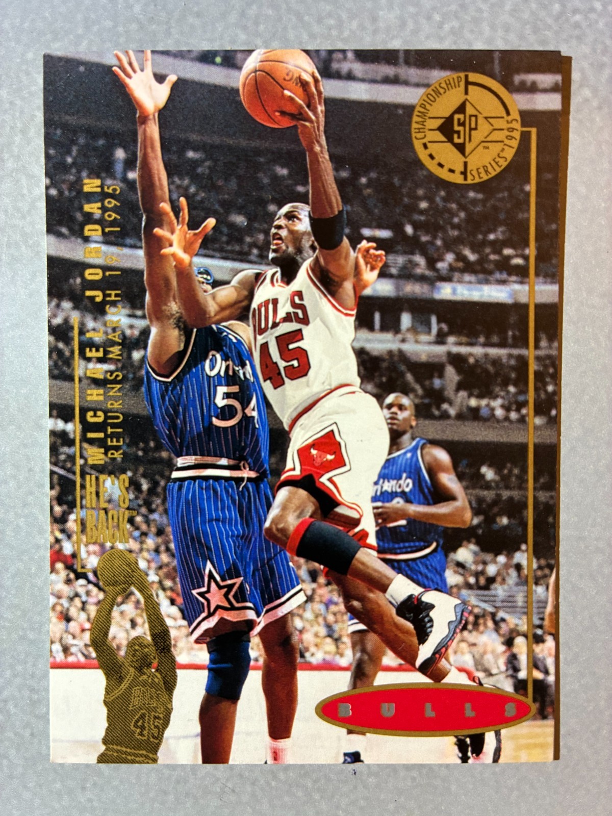 1994 Upper Deck 94-95 HE'S BACK REPRINTS #41 MICHAEL JORDAN 1994 SP CHAMPIONSHIP 1994 Upper Deck 94-95 HE'S BACK REPRINTS #41 MICHAEL JORDAN 1994 SP CHAMPIONSHIP