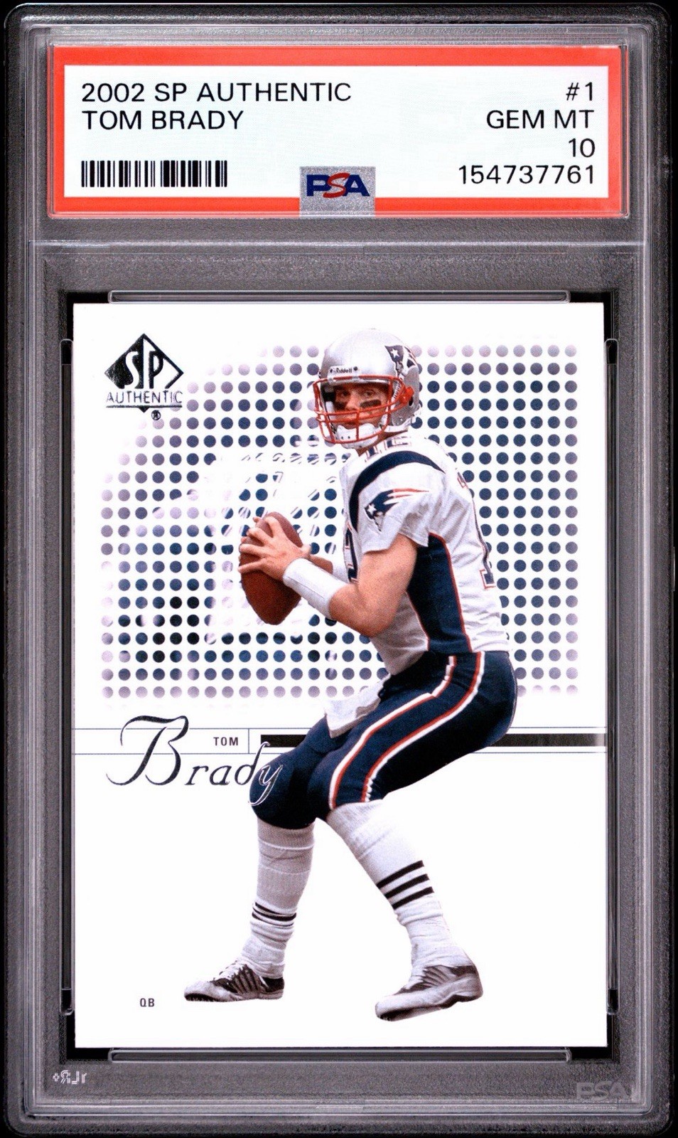 2002 SP AUTHENTIC TOM BRADY #1 PSA 10 2002 SP AUTHENTIC TOM BRADY #1 PSA 10