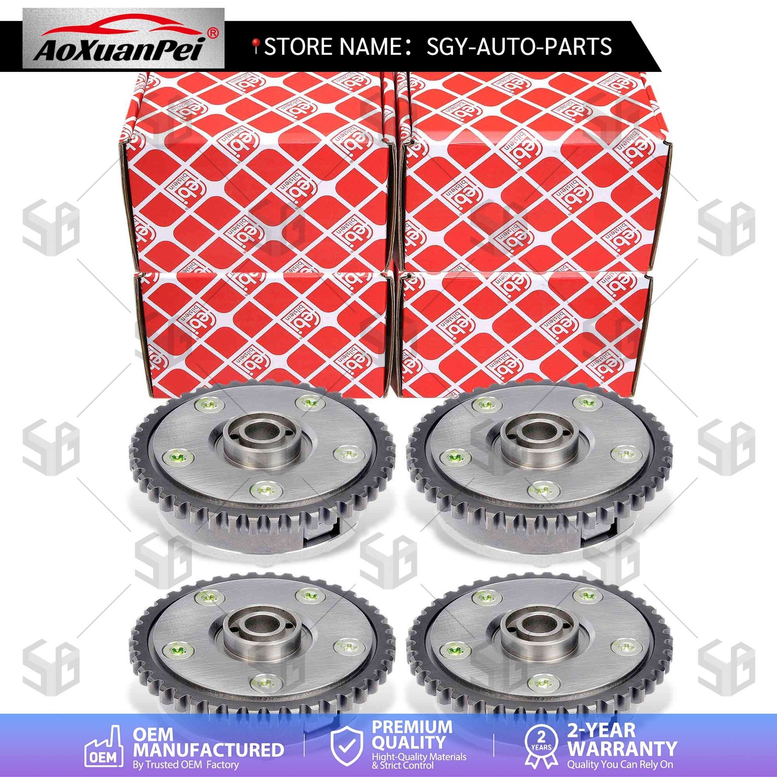 FEBI Intake&Exhaust Timing Cam VVT Sprocket for BMW 545i E60 645Ci E63 4.4L N62
