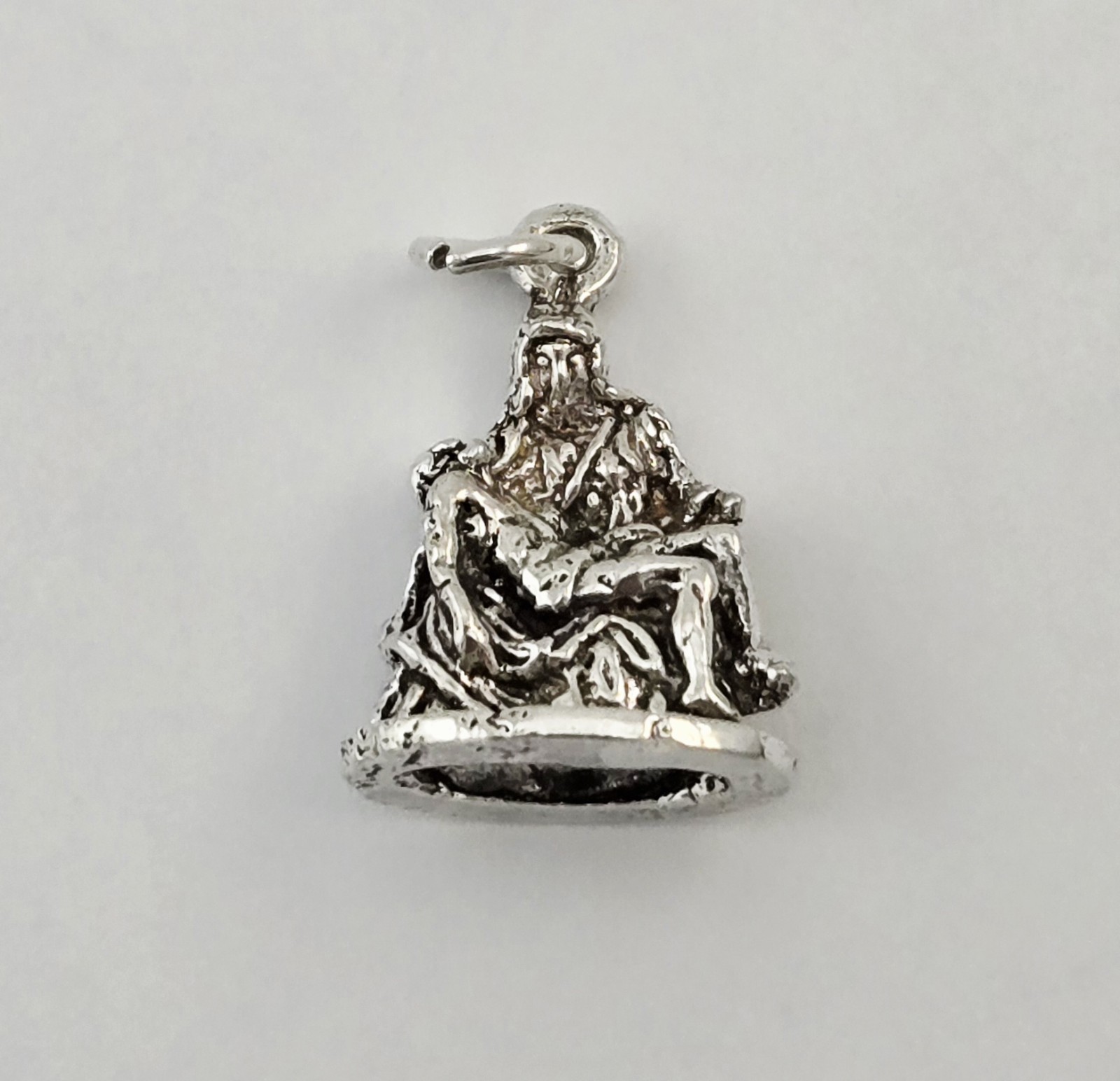 Vintage La Pieta Michelangelo Rome Sterling Silver Charm Pendant - 3.4g