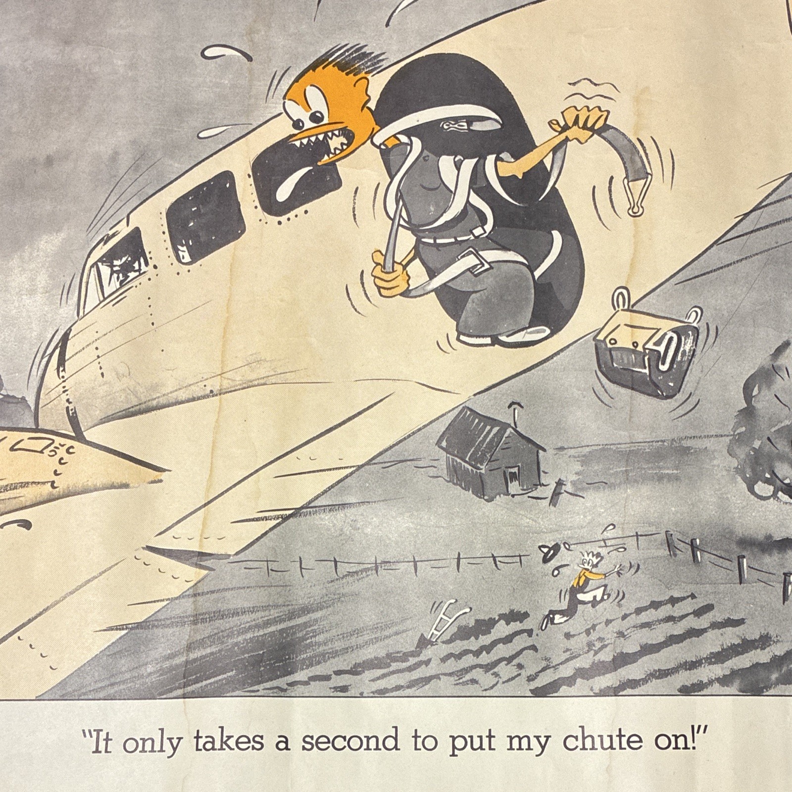 Vintage 1953 US Navy Aviation Poster Famous Last Words Parachute Genders Art Vintage 1953 US Navy Aviation Poster Famous Last Words Parachute Genders Art