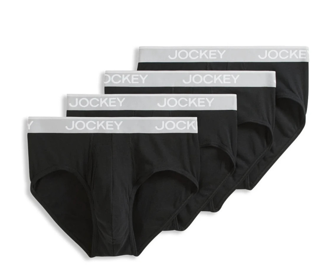 Men\'s Jockey Underwear 4-pack Cotton Blend Briefs/Black