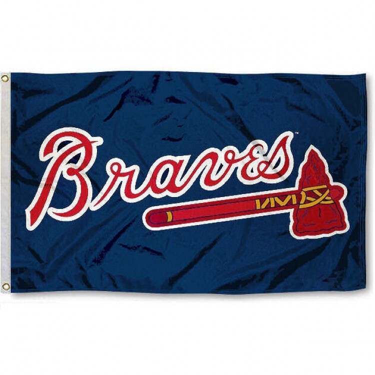 ATLANTA BRAVES 3\'X5\' FLAG/BANNER **100% FULL COLOR ON BOTH SIDES OF THE FLAG**