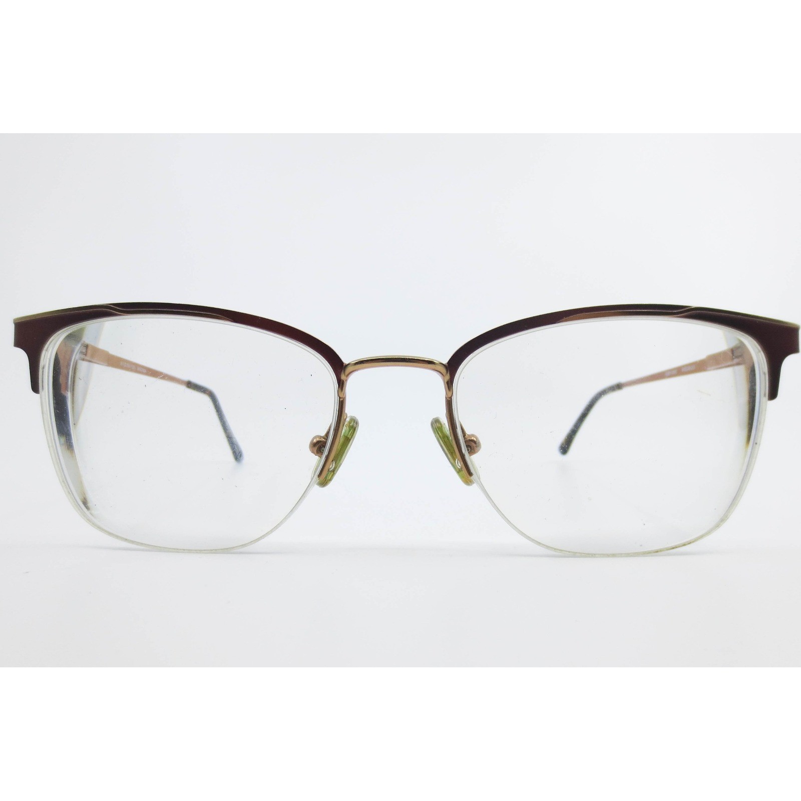 Karen Kane Redbud Eyeglasses Brown Gold Semi Rimless Cat Eye Frames 51-18-135