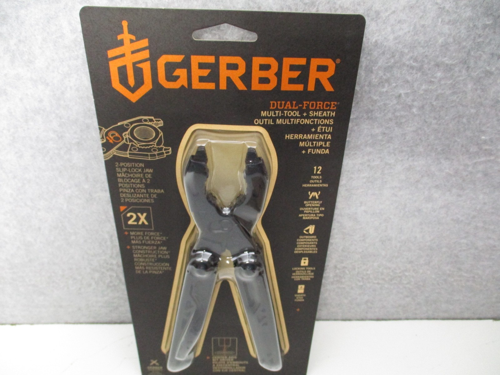 Gerber Dual Force Multi-Tool 12-in-1 Black Pliers Heavy Duty + Sheath