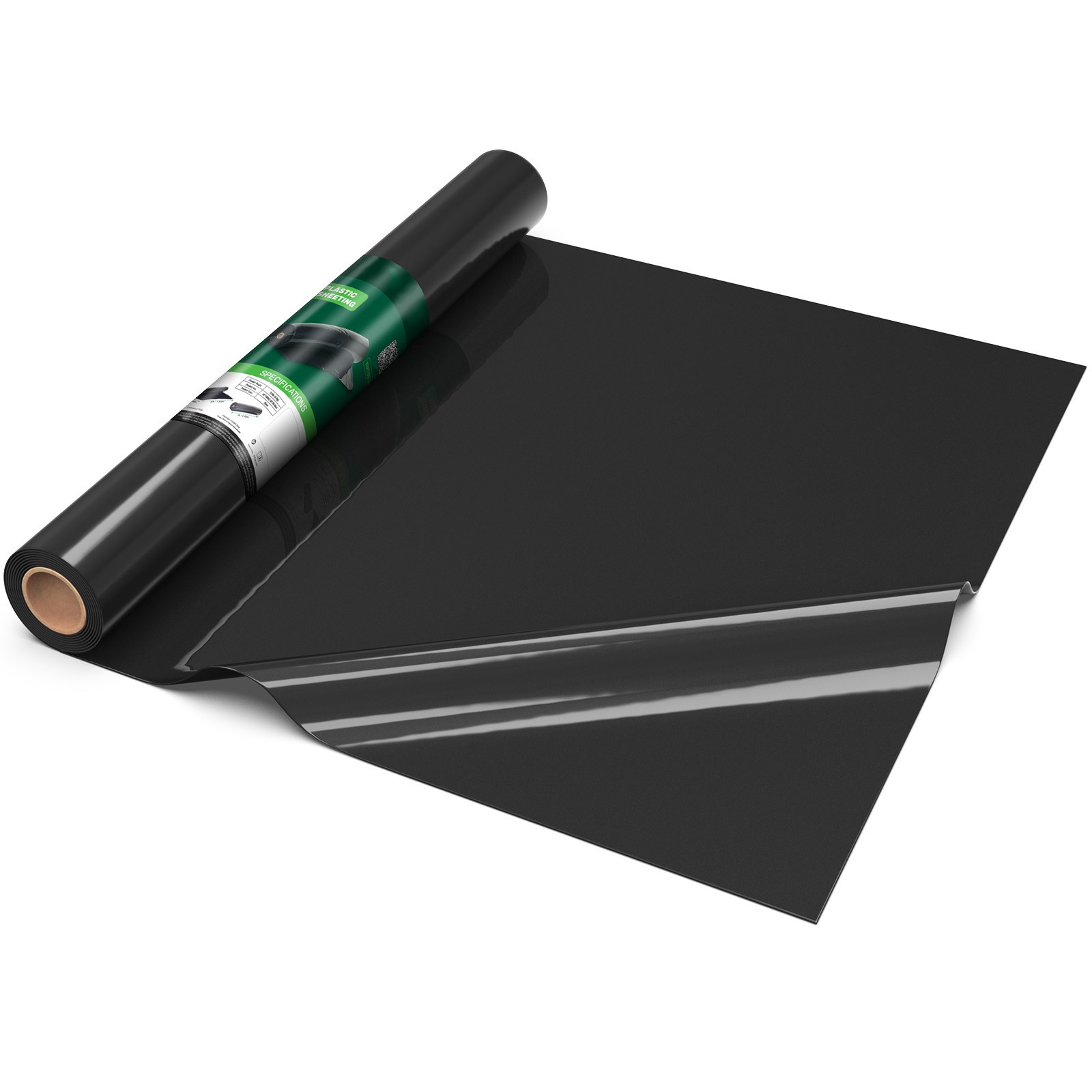 Uimoso 4 Mil Black Plastic Sheeting Roll 6 x 100 ft Heavy Duty Polyethylene Film