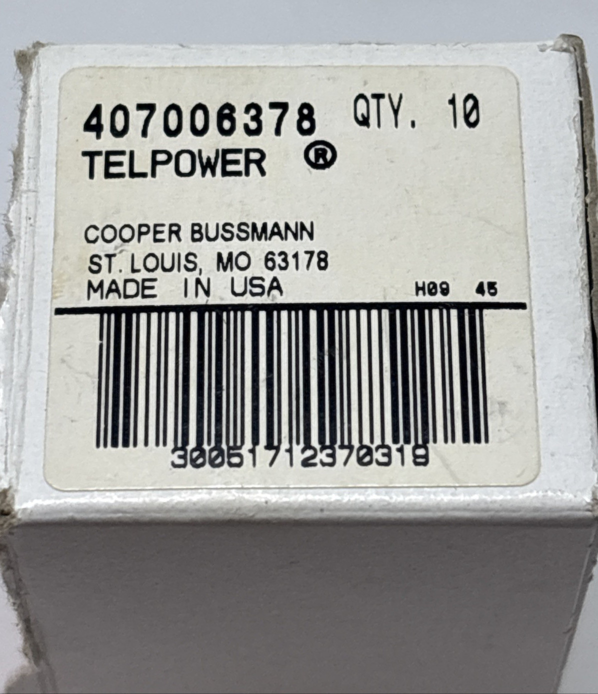 Cooper Bussmann TELPOWER 407006378 30A Telecom Fuses Lot of 10 NOS USA
