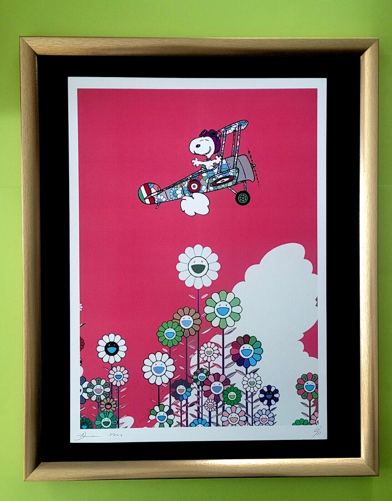DEATH NYC Hand Signed LARGE Print Framed 16x20in COA SNOOPY PILOT MURAKAMI ^ DEATH NYC Hand Signed LARGE Print Framed 16x20in COA SNOOPY PILOT MURAKAMI ^