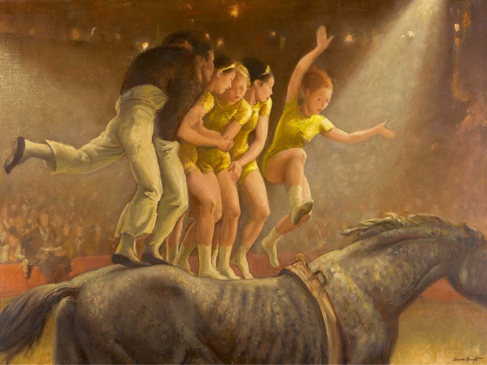 Laura Knight Allez Oop Circus Horse Acrobats British Figurative Painting