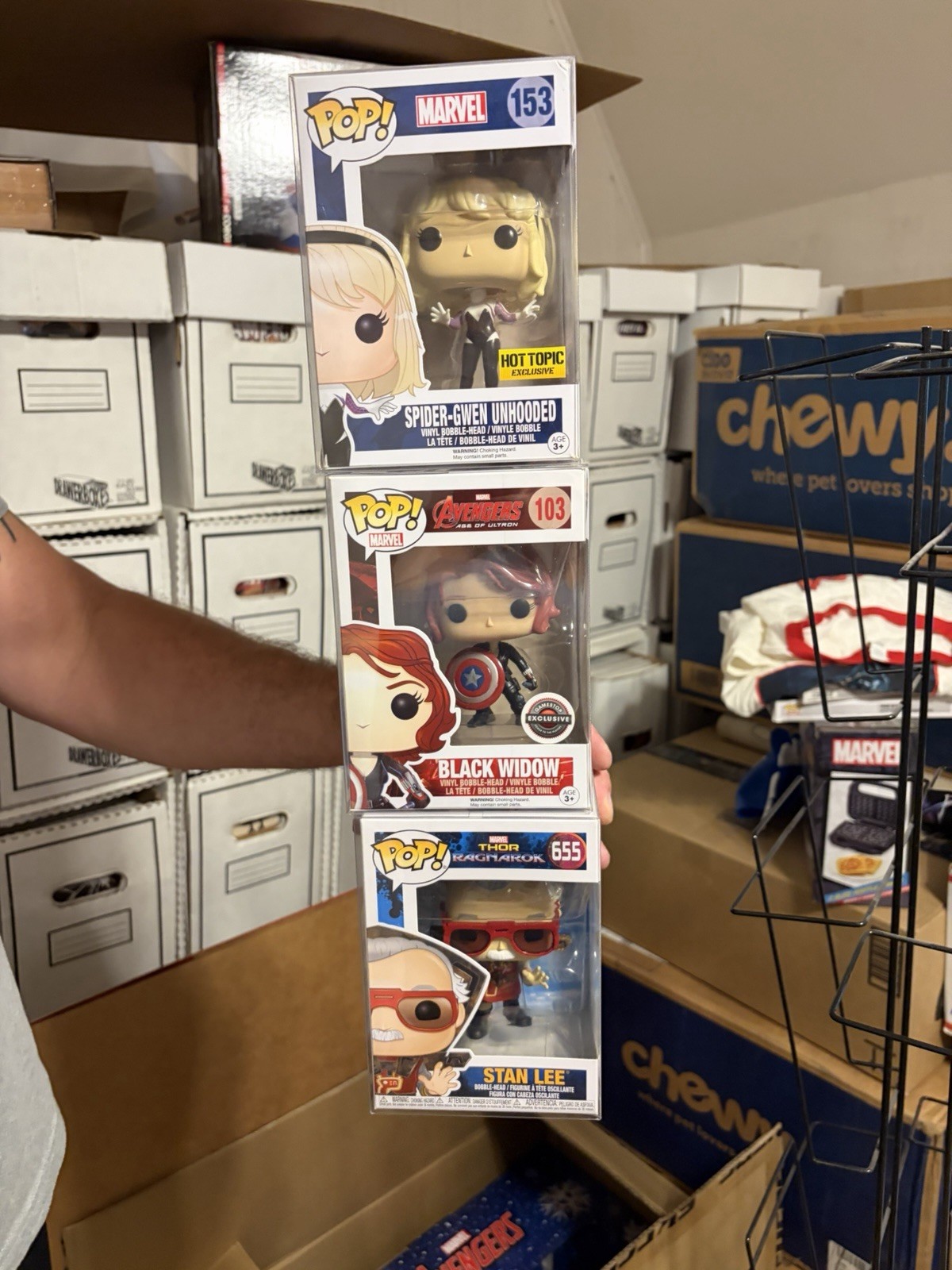 Funko Pop Marvel 3-Pack Vinyl Lot: Spider-Gwen #153 Hot Topic, Stan Lee
