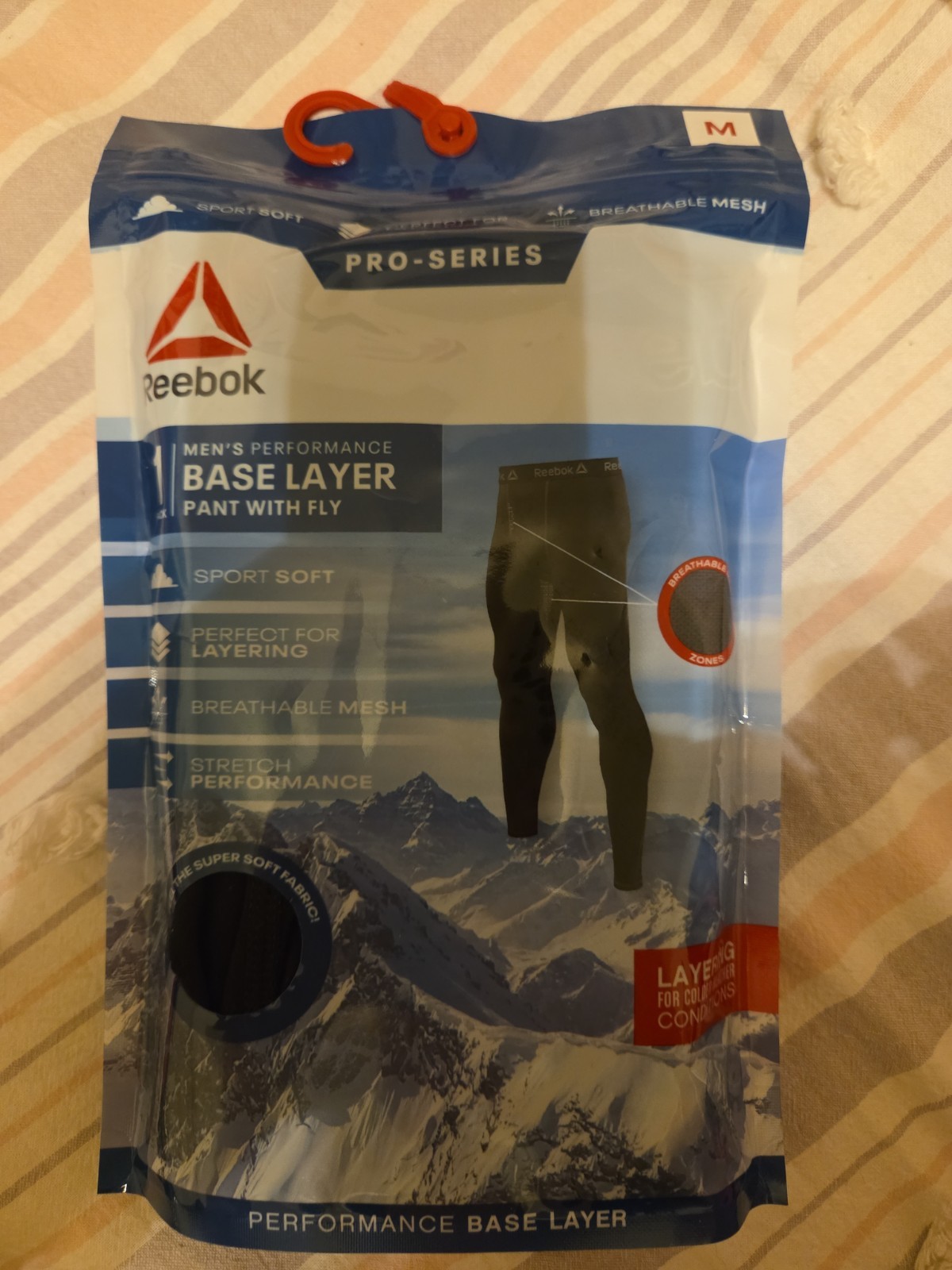 Reebok Pro-Series Men\'s Performance Base Layer Pant with Fly Sz M Reebok Pro-Series Men\'s Performance Base Layer Pant with Fly Sz M