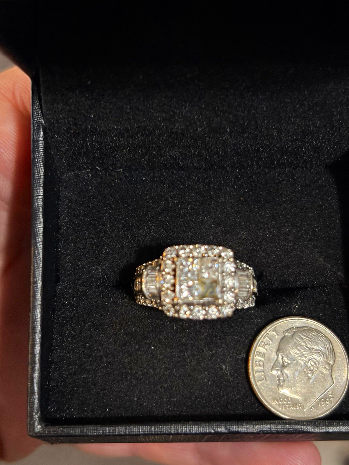 4 CTW Kay Jewelers 14k White Gold Princess-Cut Diamond Halo Engagement Ring 4 CTW Kay Jewelers 14k White Gold Princess-Cut Diamond Halo Engagement Ring