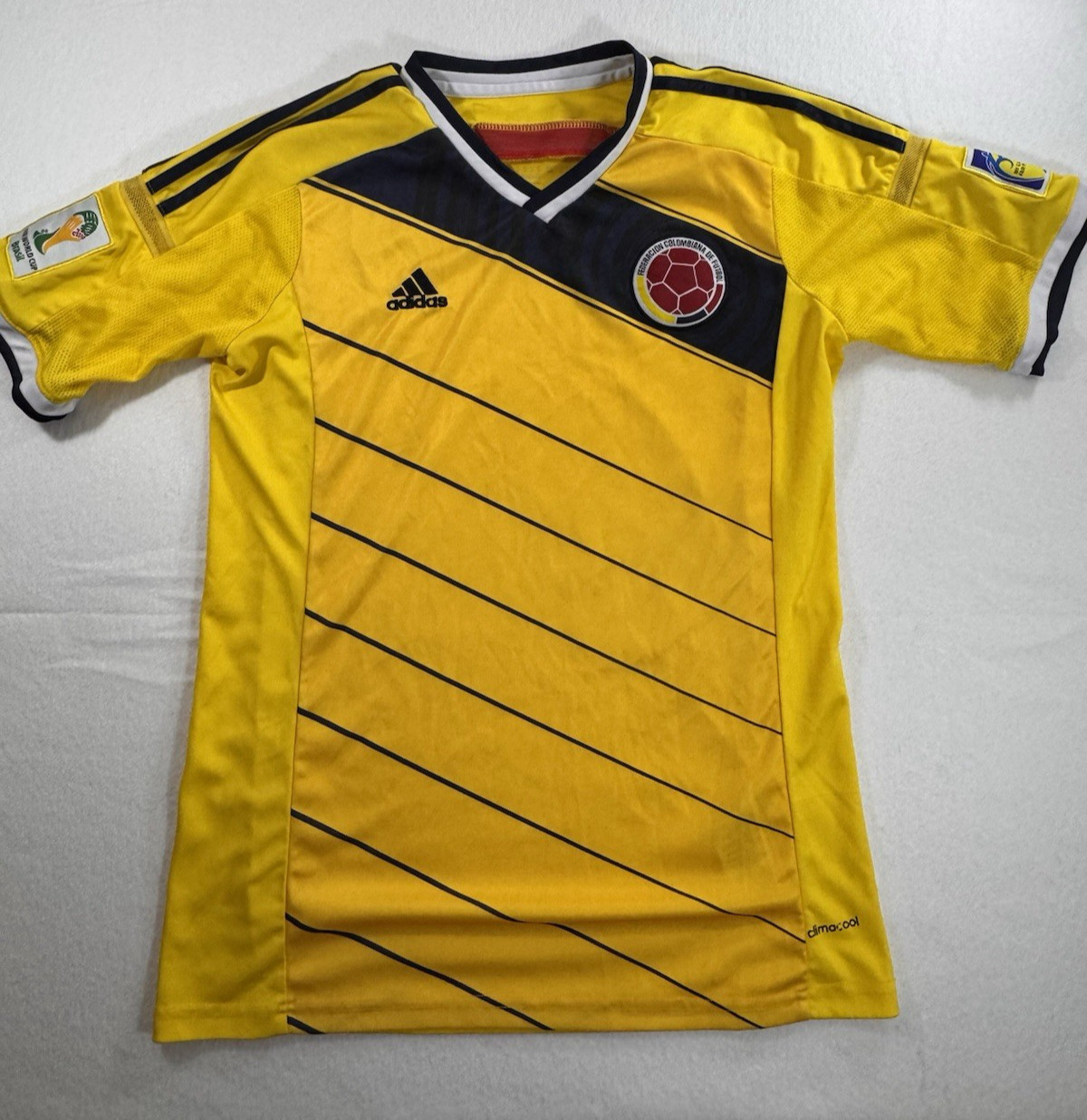 Adidas Climacool Medium Colombia 2014 FIFA World Cup Soccer Jersey With Patch