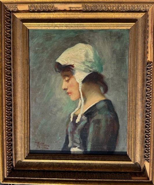 Martin Rettig Original Painting Woman Bonnet