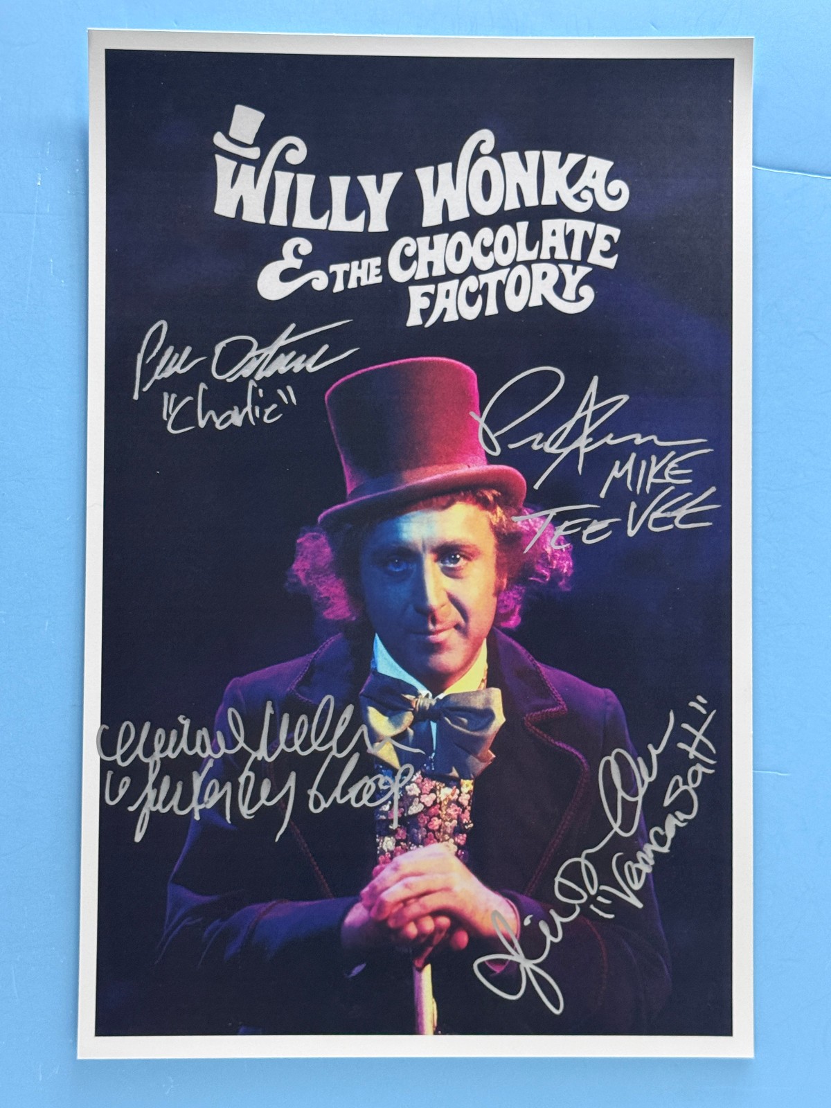 WILLY WONKA & THE CHOCOLATE FACTORY MOVIE POSTER 11x17 SIGNED BY4 AUTHENTICATED