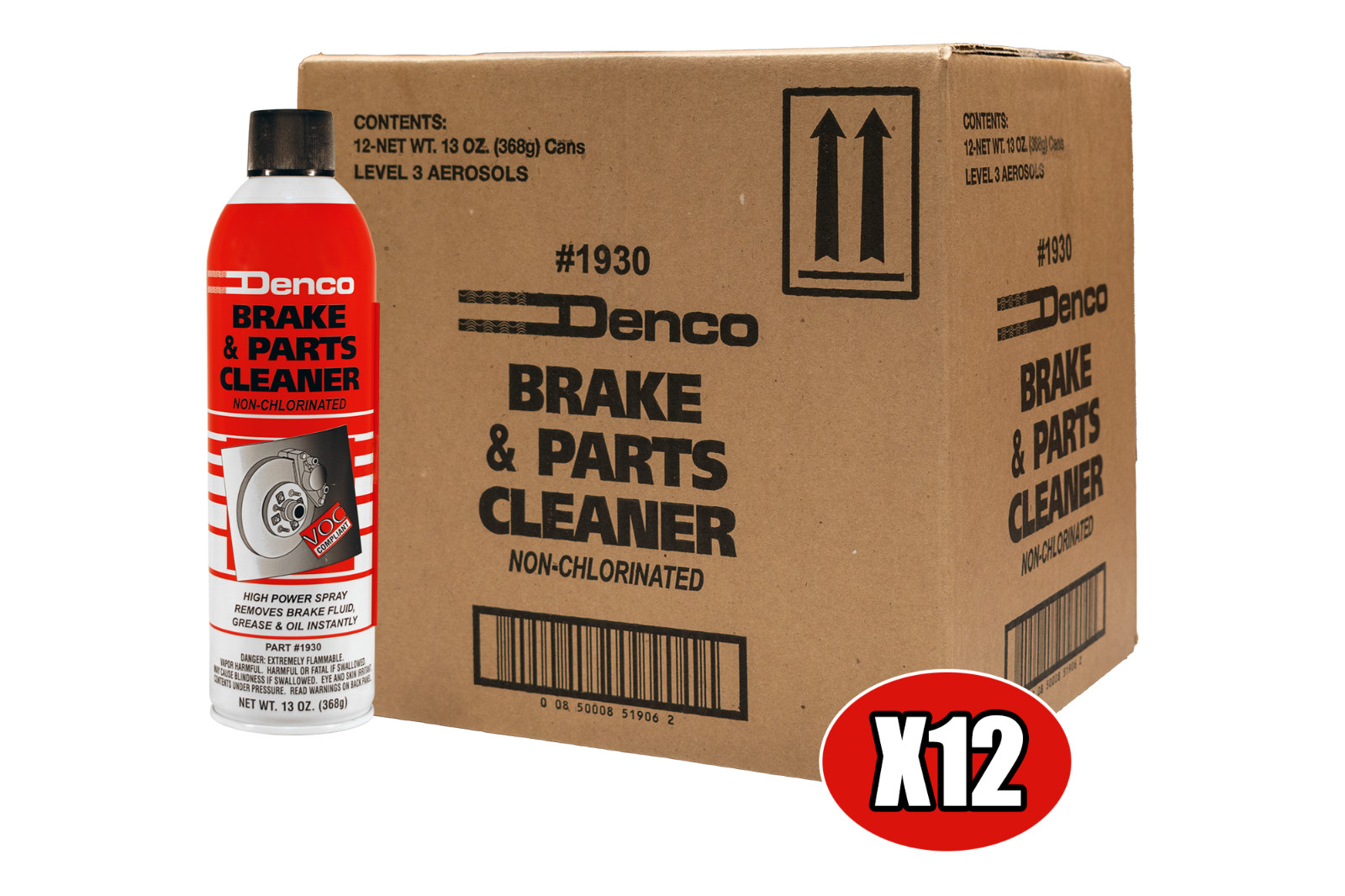 Denco #1930 Brake Cleaner - Non-Chlorinated - Low Odor - 13 OZ Cans - 6 to 192 Denco #1930 Brake Cleaner - Non-Chlorinated - Low Odor - 13 OZ Cans - 6 to 192