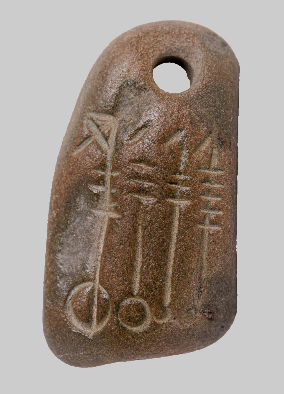 Genuine Ancient Celtic Carved Engraved Stone Ogham Script Pendant Amulet COA