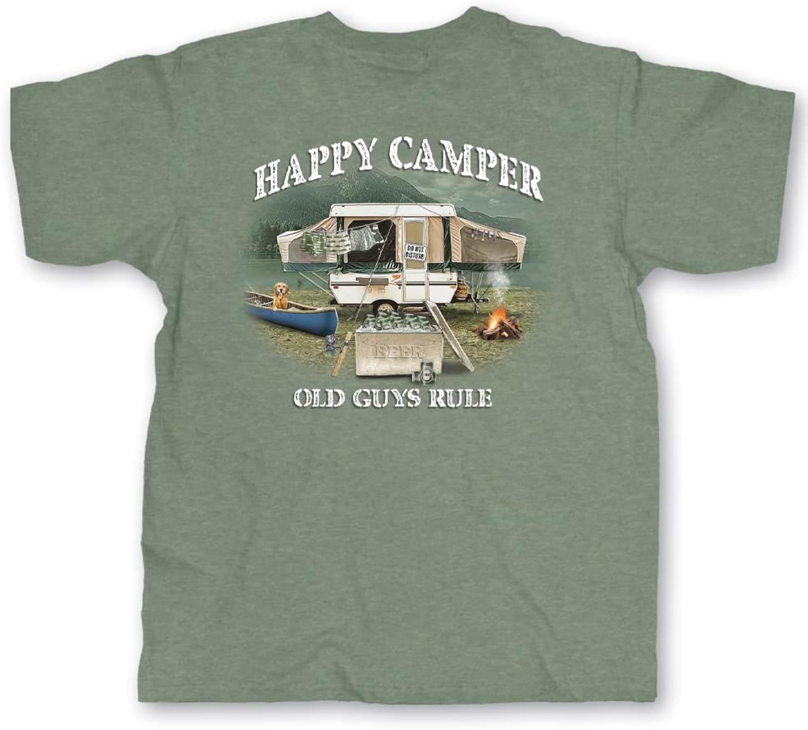 OLD GUYS RULE Men\'s Graphic T-Shirt, Happy Camper - Father\'s Day, Birthday Gift OLD GUYS RULE Men\'s Graphic T-Shirt, Happy Camper - Father\'s Day, Birthday Gift