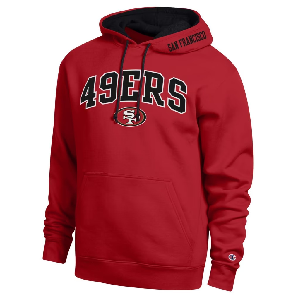 San Francisco 49ers Champion Contrast Hoodie - Black/Scarlet San Francisco 49ers Champion Contrast Hoodie - Black/Scarlet