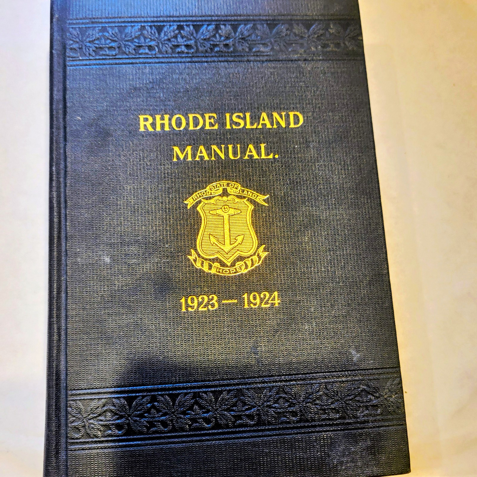 Gold Gilding CoverRhode Island Manual 1923-1924 General Assembly Rules & Orders