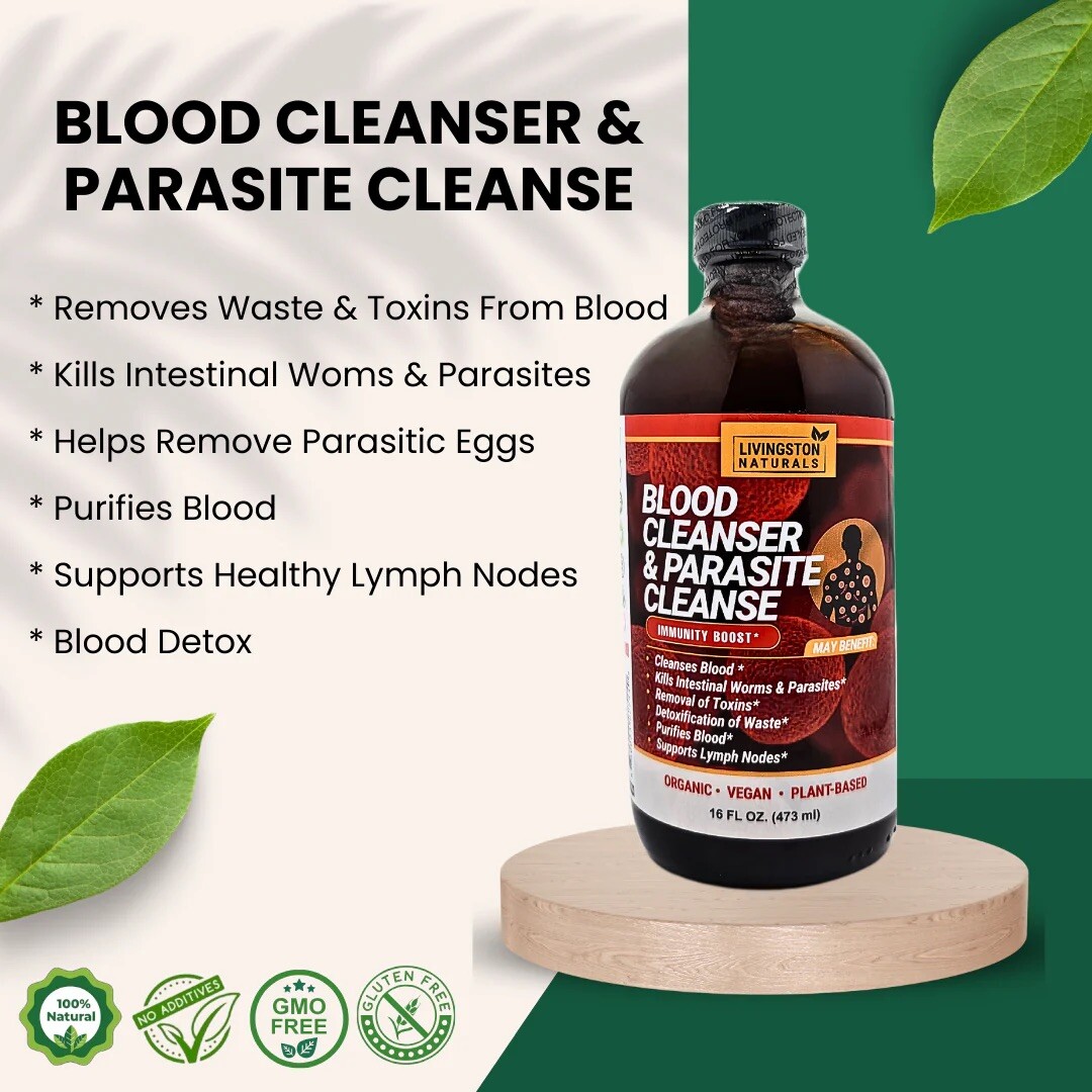 Organic BLOOD CLEANSER & PARASITE CLEANSE By Livingston Natural Herbal Labs