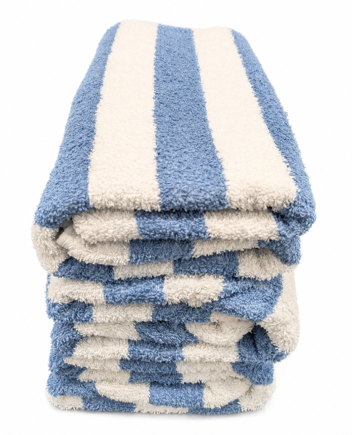 3 Pack Cabana Beach Pool Towels, Blue and White Stripe, 100% Cotton, 30 x 60 in