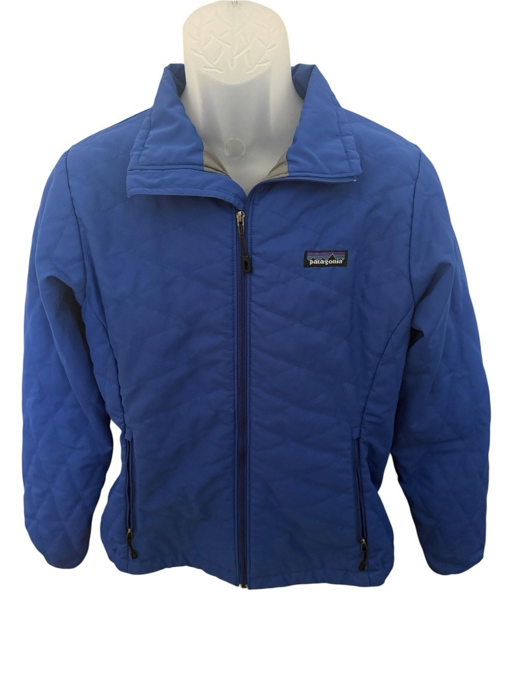 Patagonia Royal Blue Quilted Puffer Jacket Women M Medium