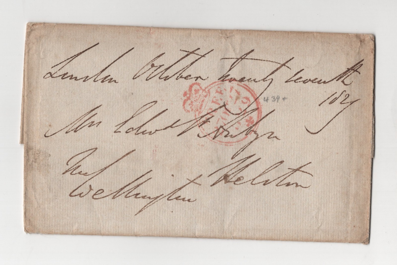 Uk Gb 1839 Free Dated Official Folded Cover Addressed To Arthur Wellesley