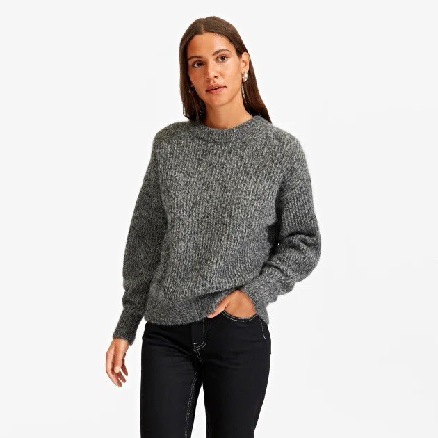 Everlane The Oversized Alpaca Crew Sweater | Size M | Charcoal Twist Everlane The Oversized Alpaca Crew Sweater | Size M | Charcoal Twist