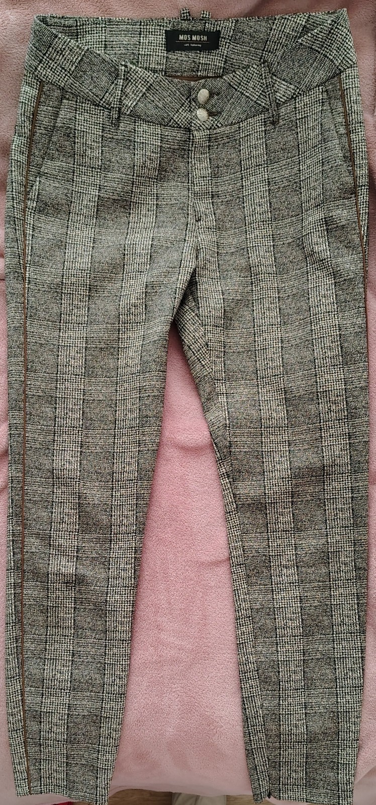 Mos Mosh Trousers Plaid Checked Trousers Size 38