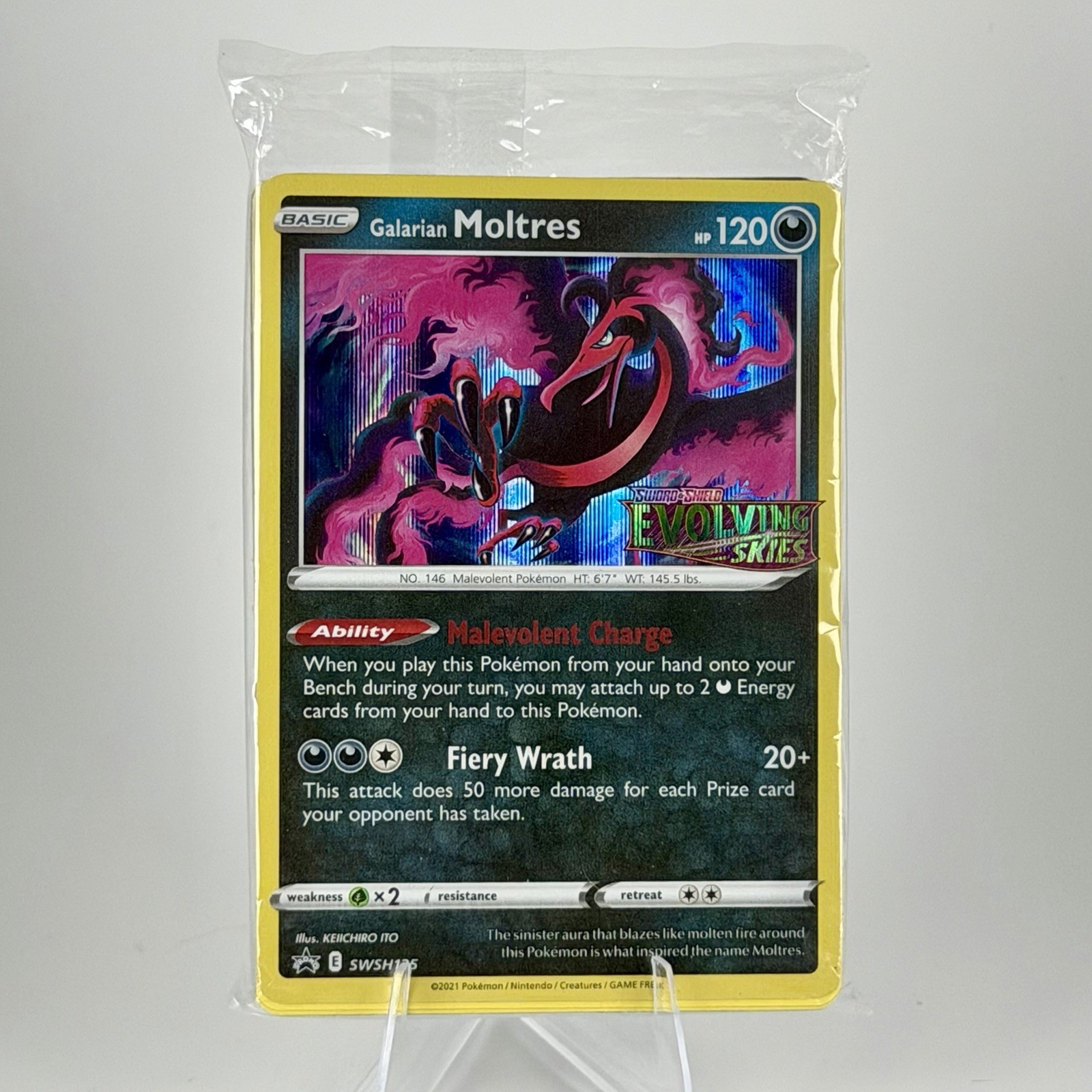 Pokemon SEALED Galarian Moltres SWSH125 Evolving Skies Prerelease Promo Pack