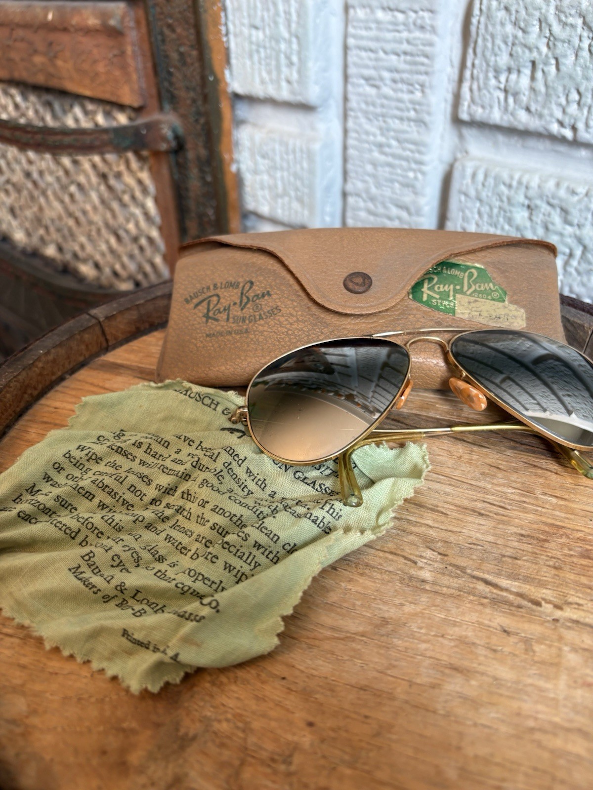 Vintage B&L Ray Ban Bausch & Lomb DELAMINATION 1/10 12k Aviator w/Case/Cloth