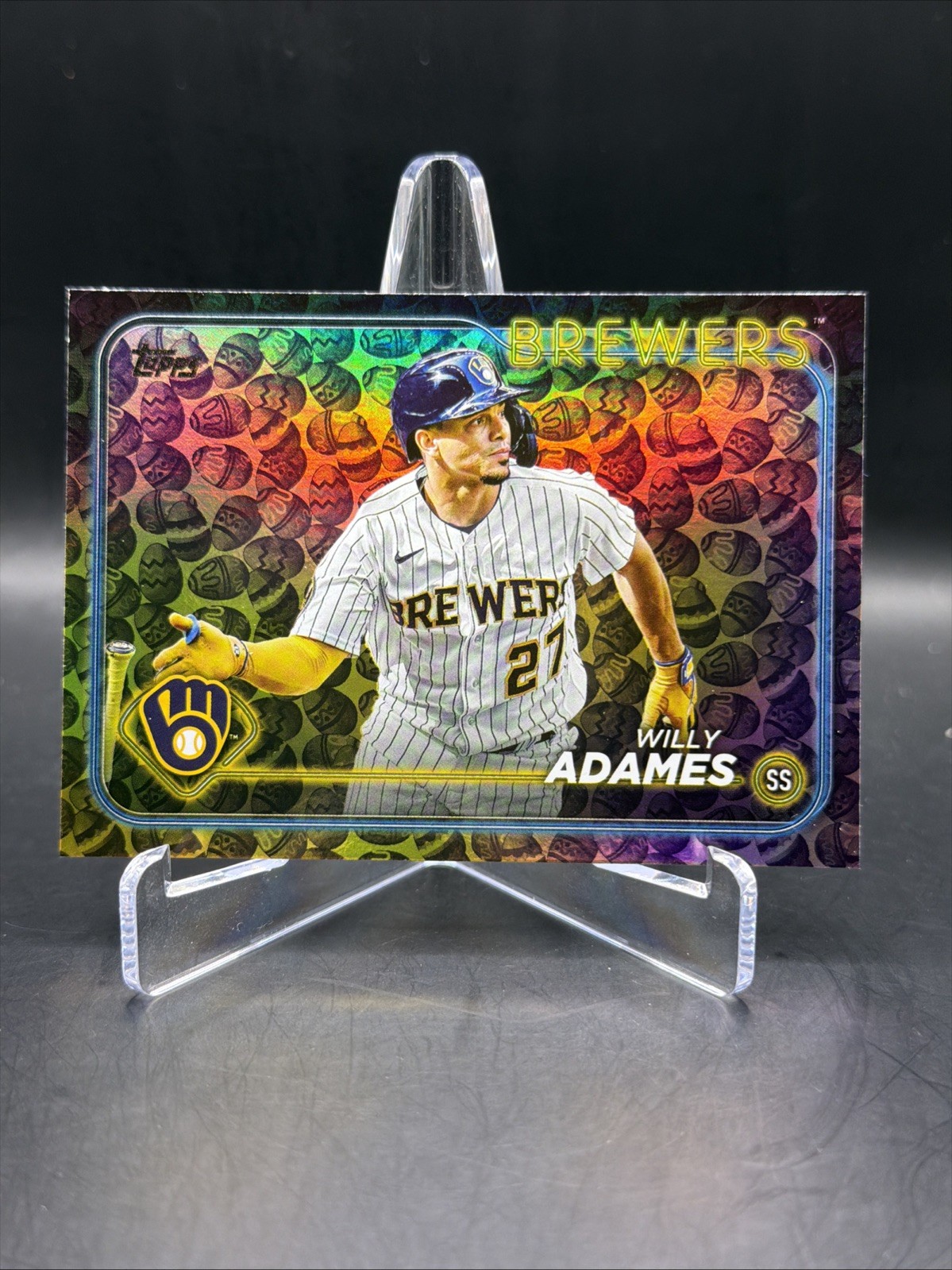 Willy Adames 2024 Topps Series 1 Easter Egg Variation Milwaukee Brewers #33