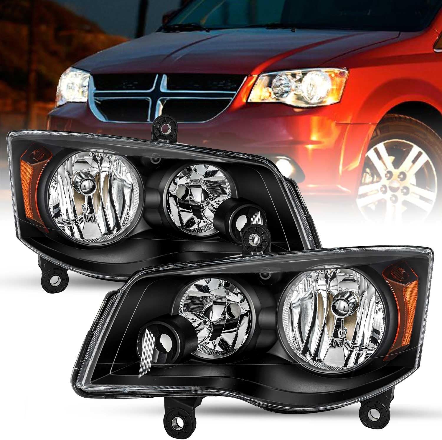 Halogen Headlight Assembly Fits for 2011-2020 Dodge Grand Caravan