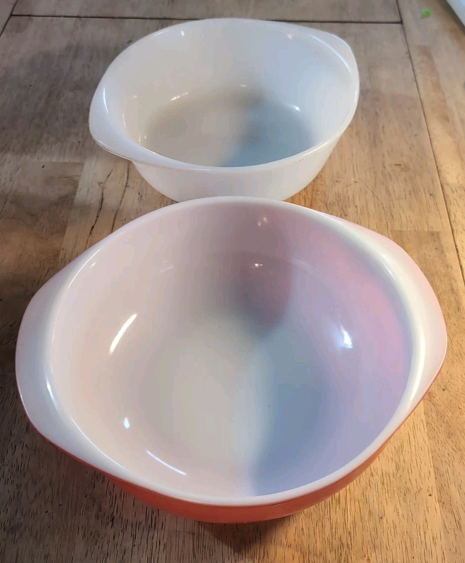 Vintage Pyrex Pink Casserole Baking Dish Bowl 2 Qt #024 White Glasbake Bowl 2Qt Vintage Pyrex Pink Casserole Baking Dish Bowl 2 Qt #024 White Glasbake Bowl 2Qt