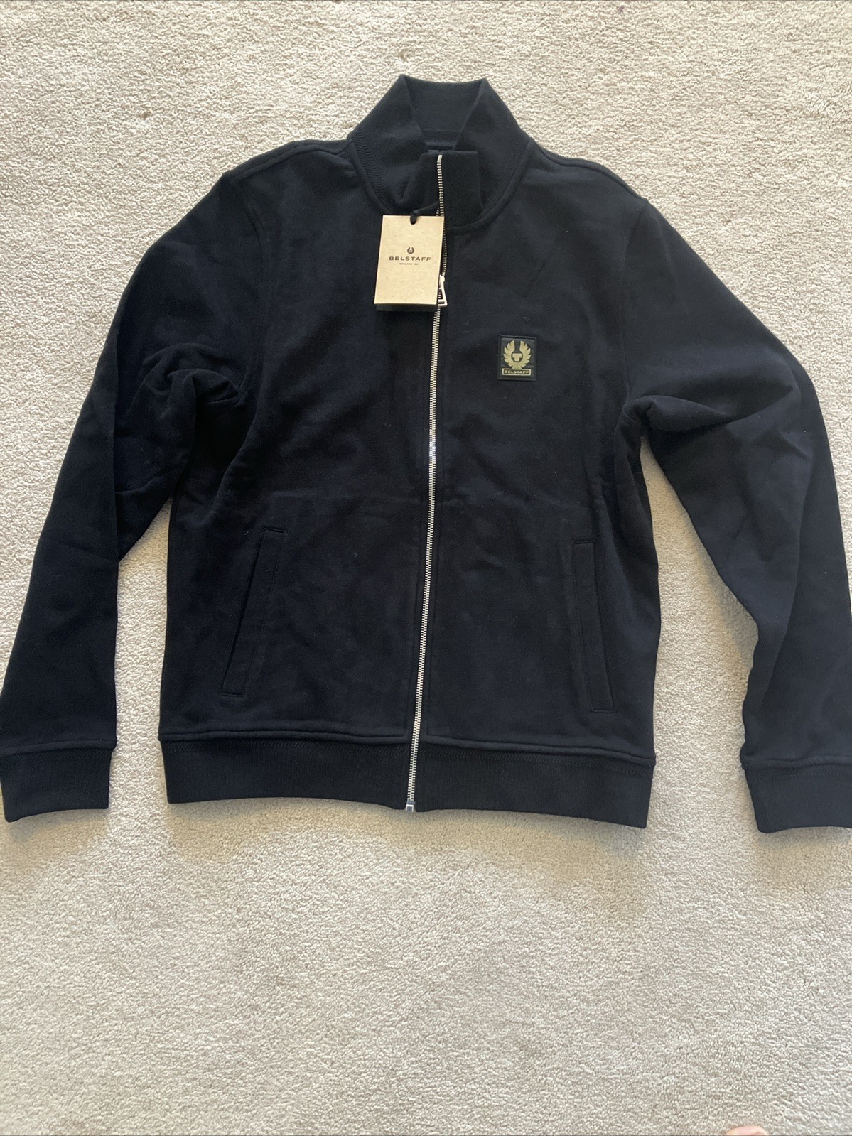 Mens Belstaff England Sweater Full Zip Up Through Black Small New Tags Mens Belstaff England Sweater Full Zip Up Through Black Small New Tags