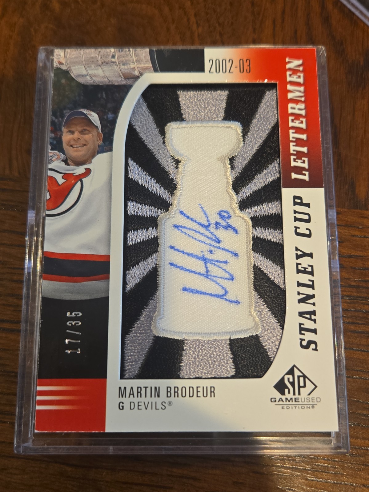 2021-22 Upperdeck Game Used Martin Brodeur patch auto #17/35
